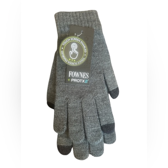 Fownes + ProTX2 Charcoal one‎ size gloves touch screen antimicrobial NWT - Picture 1 of 3